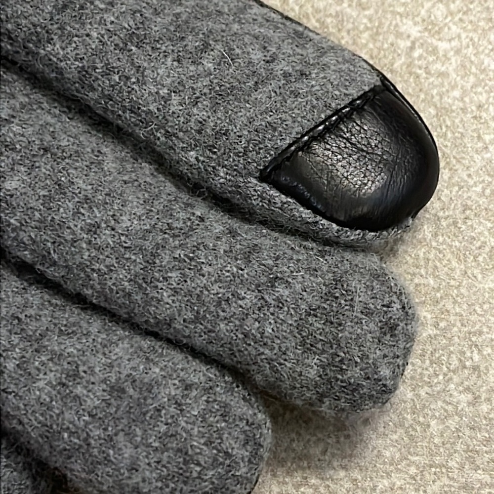 Polo Ralph Lauren Gloves Leather Wool fleece touch screen Winter Mens XL - Picture 5 of 12